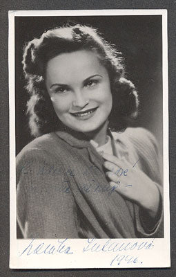SULANOVÁ, ZDENKA. -  Dedikace s podpisem, 1946.