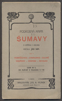 PODROBNÁ MAPA ŠUMAVY - HORAŽĎOVICE, STRAKONICE, VOLYNĚ, VODŇANY, VIMPERK, NETOLICE.