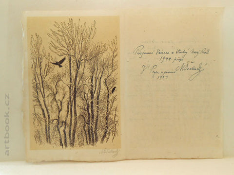MAX ŠVABINSKÝ. STROMY V MRAZU S HAVRANY. Litografie, sign., 165x115. - 1943.