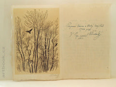 MAX ŠVABINSKÝ. STROMY V MRAZU S HAVRANY. Litografie, sign., 165x115. - 1943.