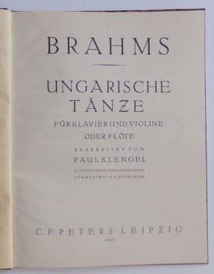 BRAHMS, JOHANNES: UNGARISCHE TÄNZE.