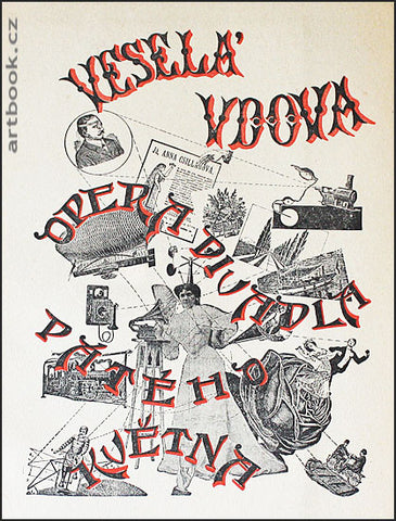 FRANTIŠEK TRÖSTER. Fotomontáž na obálce div. programu. Veselá vdova? - 1945.