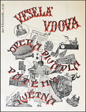 FRANTIŠEK TRÖSTER. Fotomontáž na obálce div. programu. Veselá vdova? - 1945.