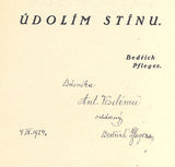 PFLEGER, BEDŘICH: ÚDOLÍM STÍNU. - 1924.