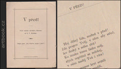 V před. Píseň českého národního dělnictva od J.V. Klečáka. - kol. 1900.