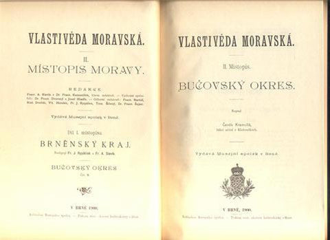 KRAMOLIŠ, ČENĚK: VLASTIVĚDA MORAVSKÁ. II. MÍSTOPIS MORAVY. - 1900.