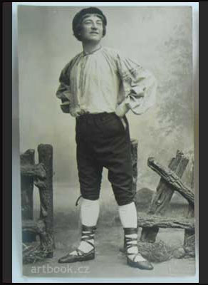 EDUARD VOJAN. Národní divadlo. Princezna Pampeliška, Honza. - kol. 1900.