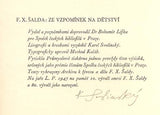 ŠALDA, F. X.: ZE VZPOMÍNEK NA DĚTSTVÍ. - 1947.