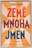 ČAPEK; JOSEF: ZEMĚ MNOHA JMEN. - 1923.